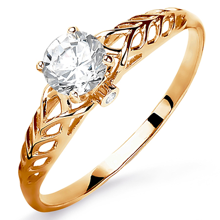 Кольцо, золото, фианит, Т142015651